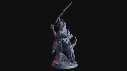 Swordsman from Nowhere Miniature | Japanese Beast Humanoid Warrior | 32mm Scale or 75mm Scale