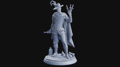 Sarkos, the Crimson Sorrow | Outlaw Cowboy Wild West Miniature for DnD 5e | 32mm Scale or 75mm Scale