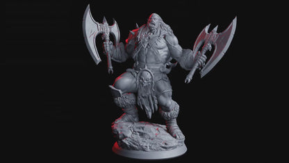 Korgol the Warbringer Miniature | Mighty Orc Monarch of Battle | 32mm Scale or 75mm Scale