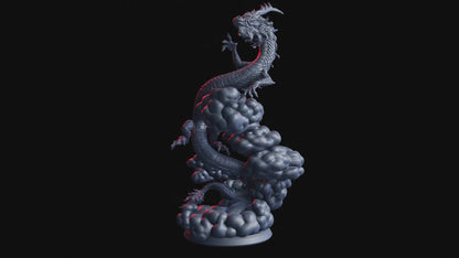 Skyward Dragon Miniature | Huge Japanese Serpent Monster | 75mm Base