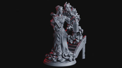 Arcanimus Estate Loremaster Miniature | Ethereal Female NPC for Tabletop Realms | 32mm Scale or 75mm Scale