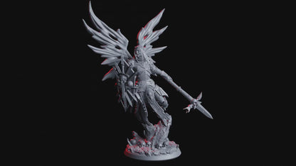 Greesha, Avenging Orc Angel Female Miniature | Divine Fury Incarnate | 32mm Scale