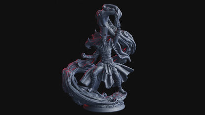 Pang Lo, Sorcerer Monk of Death and The Void Miniature | Necromancer Figure | 32mm Scale and 75mm Scale