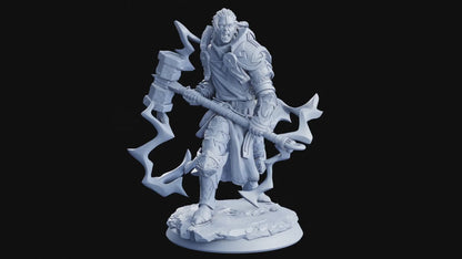 Thuridan Temple Cleric Miniature | Paladin Miniature Caster Mace | 32mm or 75mm Scale