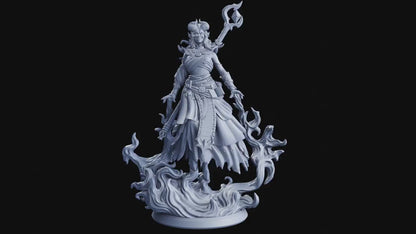 Ariael, The Whisperer | Female Tiefling Sorceress Miniature for Dungeons and Dragons | 32mm Scale or 75mm Scale