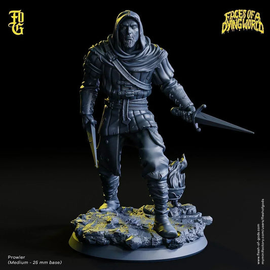 Prowler Miniature | Human Rogue Outcast Figurine for MÖRK BORG | 32mm Scale - Plague Miniatures