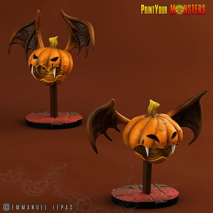 Pumpkin Bat Miniatures | D&D Halloween Miniature for Tabletop Gaming - Plague Miniatures