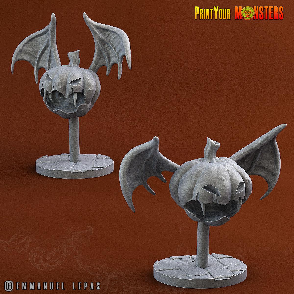 Pumpkin Bat Miniatures | D&D Halloween Miniature for Tabletop Gaming - Plague Miniatures