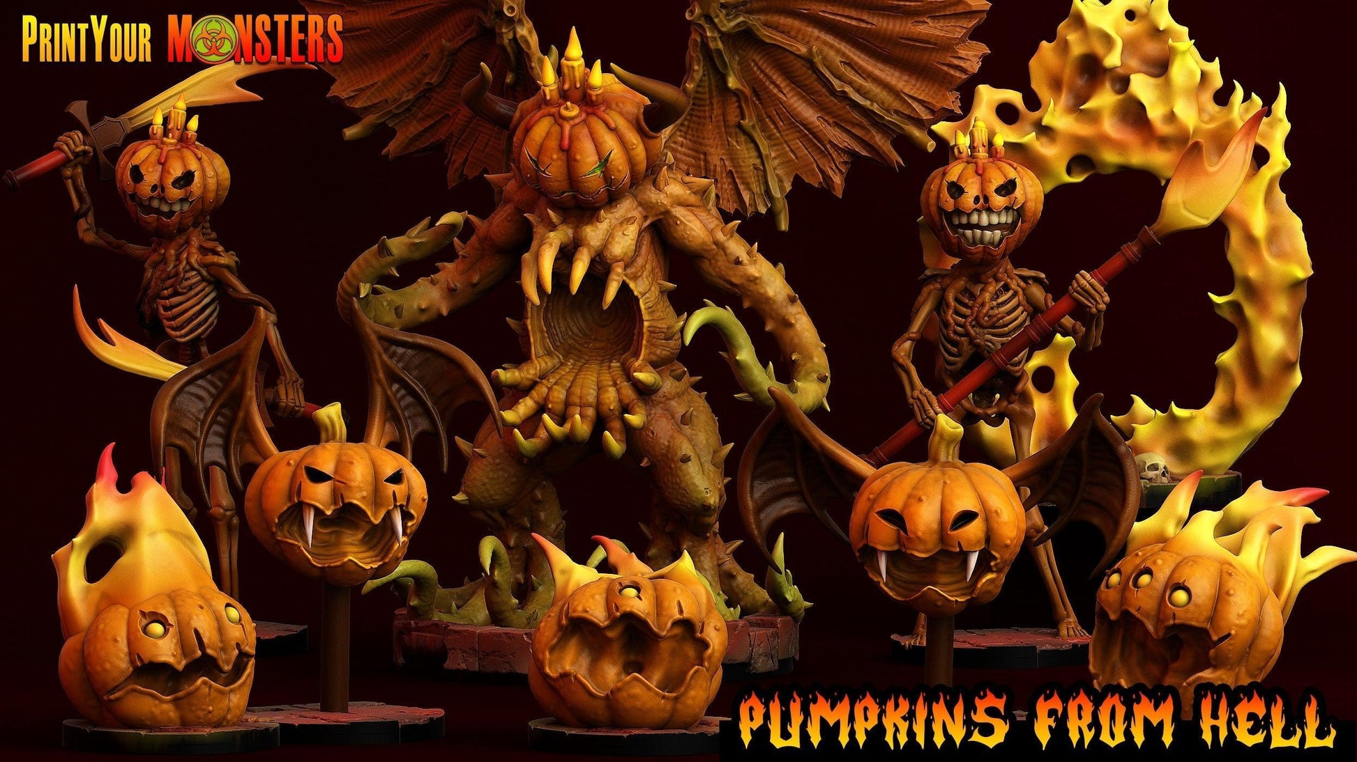Pumpkin Bat Miniatures | D&D Halloween Miniature for Tabletop Gaming - Plague Miniatures