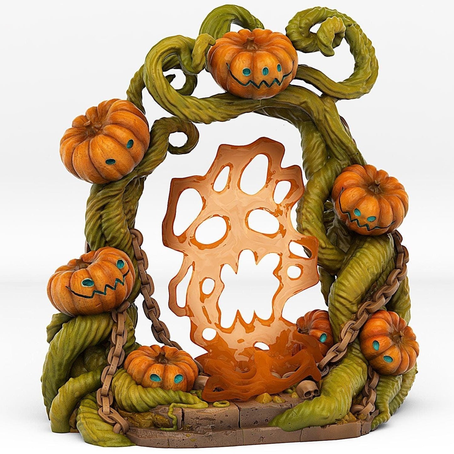 Pumpkin Portal Miniature | Creepy Spooky Effect | Halloween Dungeon Terrain Prop | 28mm or 32mm Scale - Plague Miniatures