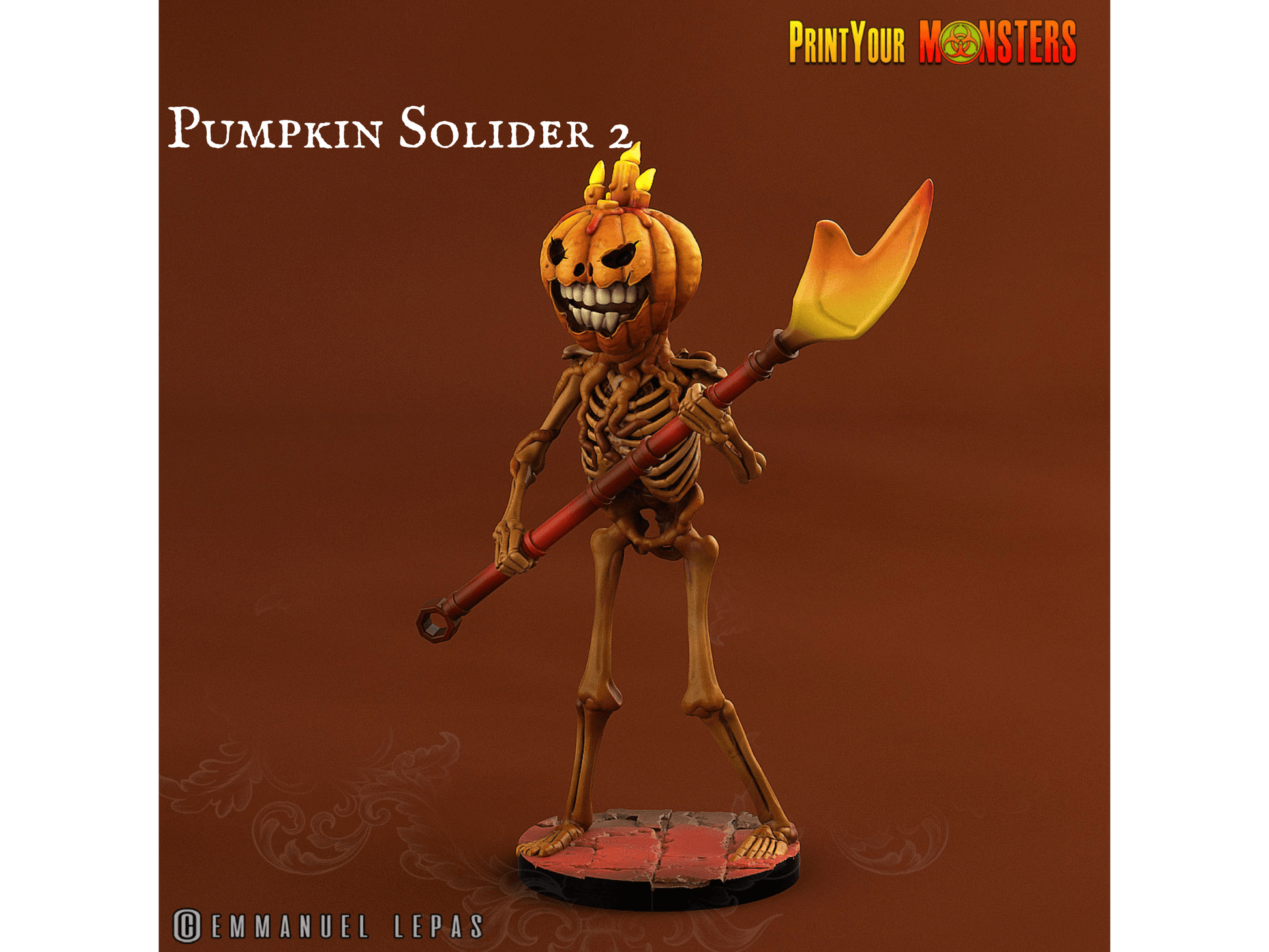 Pumpkin Soldier Halloween miniatures | D&D Miniatures for Tabletop Battles - Plague Miniatures