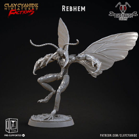 Rebhem Flying Hive-Mind Insectoid Miniature | 32mm Scale Barnakol Collection - Clay Cyanide - Plague Miniatures shop for DnD Miniatures