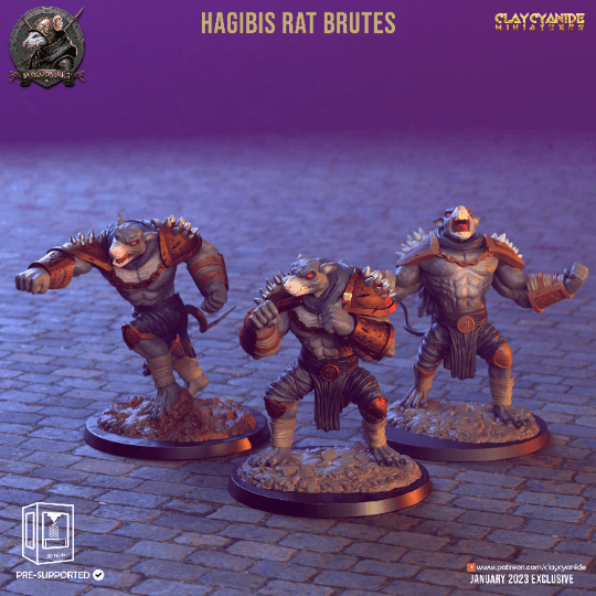 Rendon, Ratmen Miniature | Hagibis Rat Brute | 32mm Scale - Plague Miniatures
