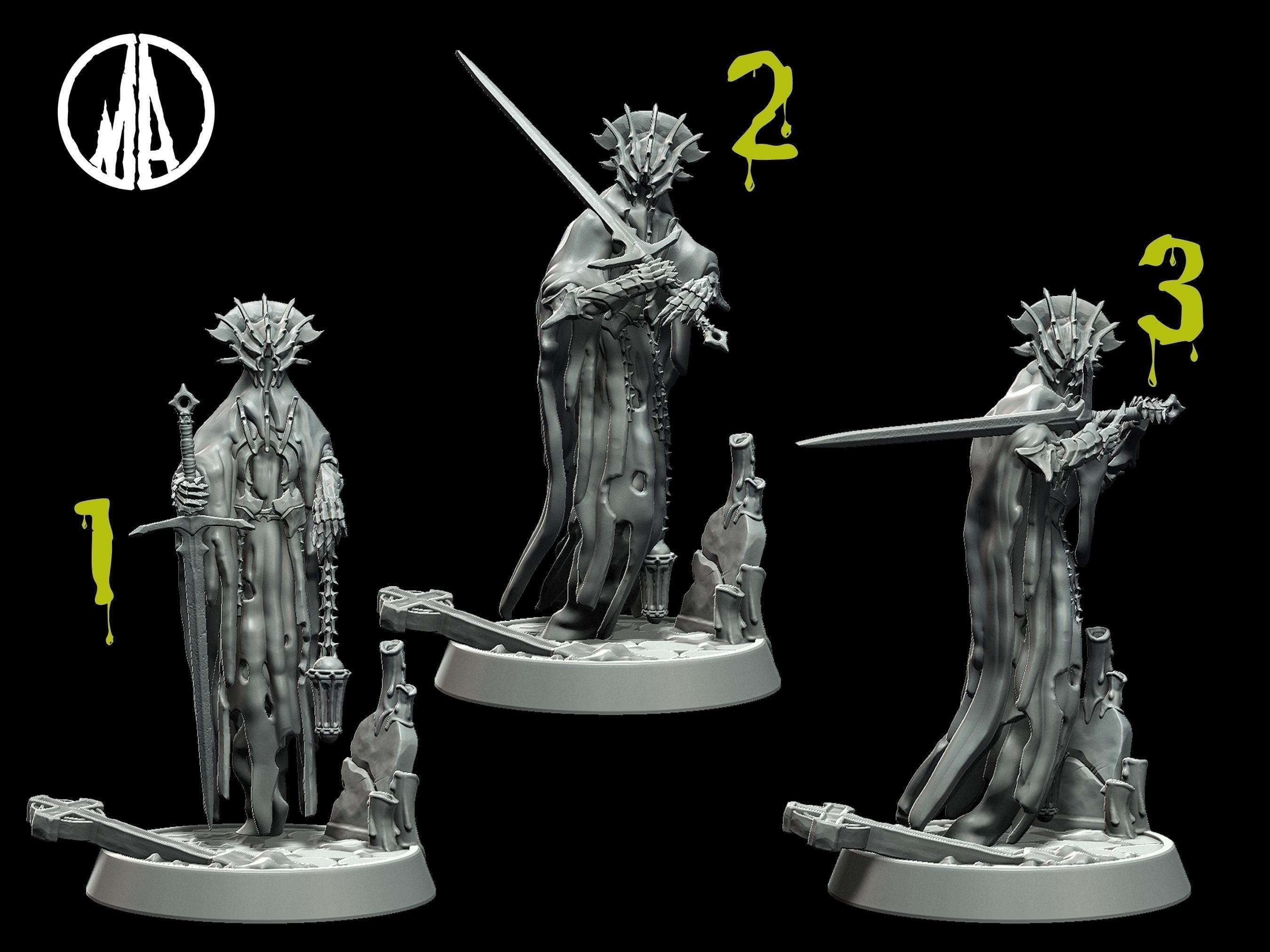 Restless Shadow Miniature undead miniature - 3 Poses - 28mm scale Tabl ...