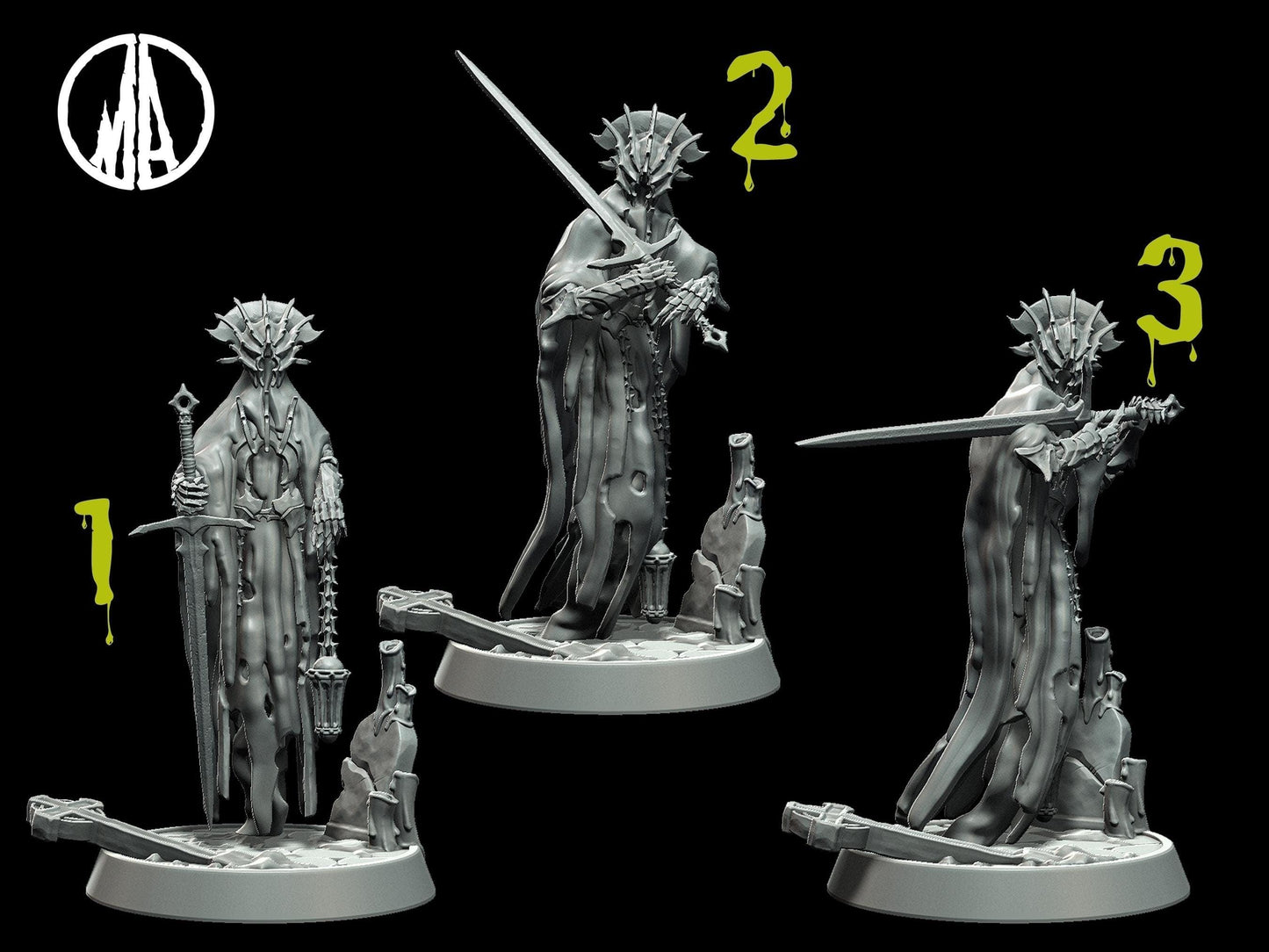 Restless Shadow Miniature undead miniature - 3 Poses - 28mm scale Tabletop gaming DnD Miniature Dungeons and Dragons dnd 5e - Plague Miniatures