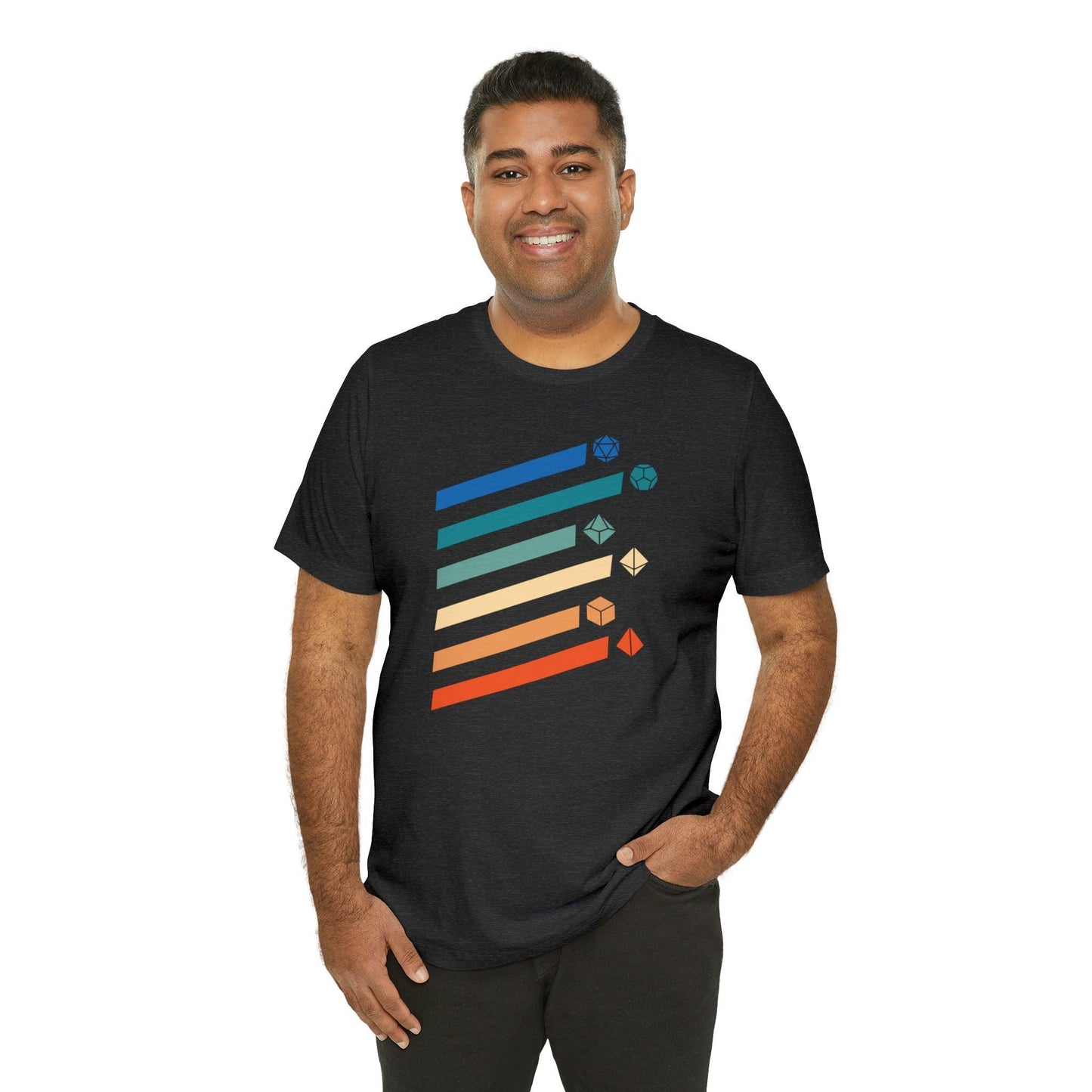 Retro Polyhedral dice Tee | DM shirt | Dungeon Master gift | dnd tshirt | Gaming shirt | dungeons and dragons Short Sleeve Tee rpg shirt - Plague Miniatures