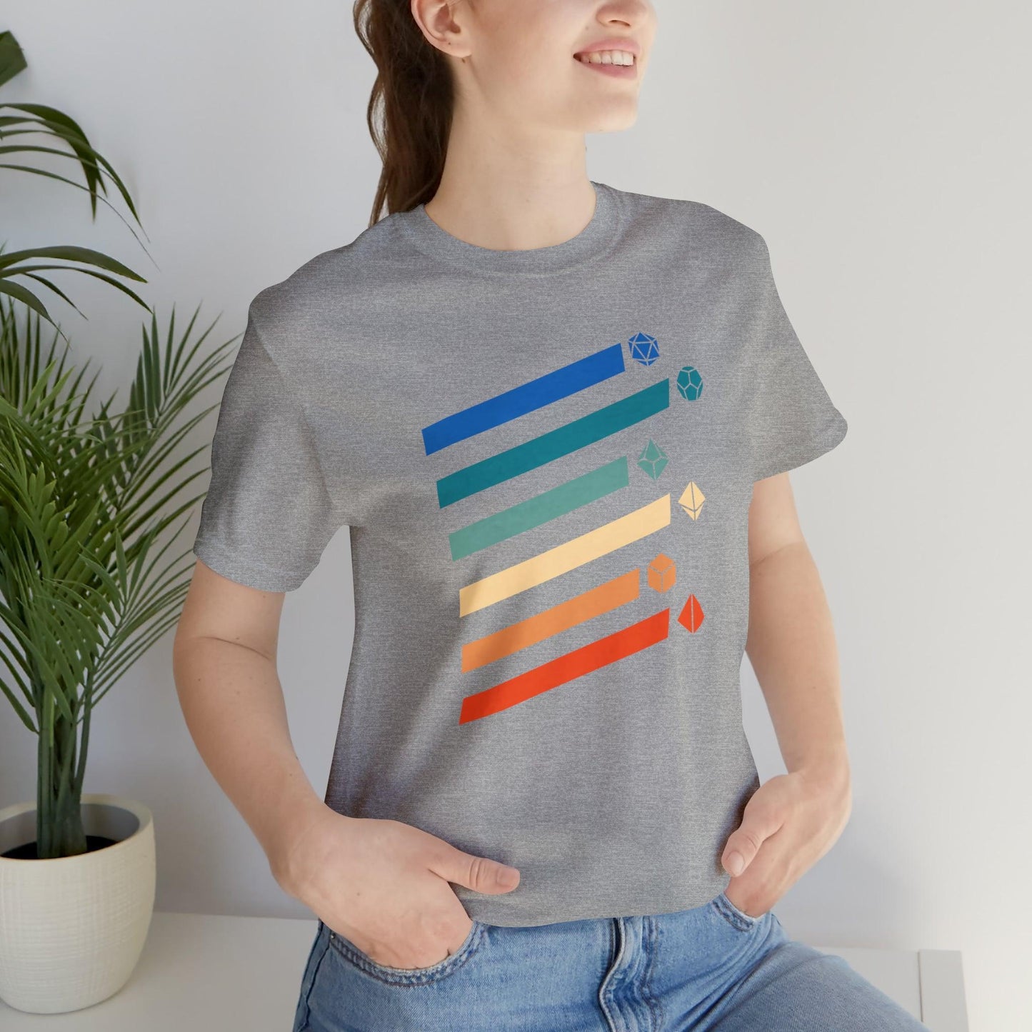 Retro Polyhedral dice Tee | DM shirt | Dungeon Master gift | dnd tshirt | Gaming shirt | dungeons and dragons Short Sleeve Tee rpg shirt - Plague Miniatures