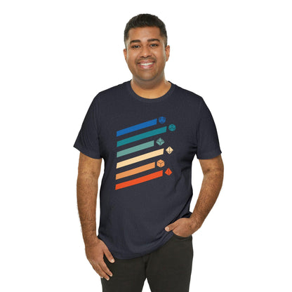 Retro Polyhedral dice Tee | DM shirt | Dungeon Master gift | dnd tshirt | Gaming shirt | dungeons and dragons Short Sleeve Tee rpg shirt - Plague Miniatures