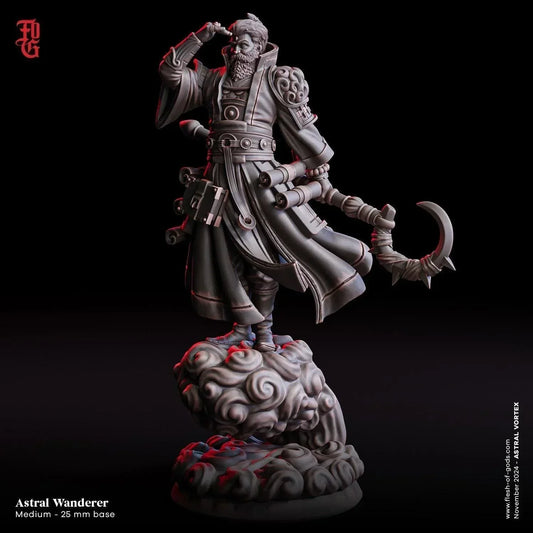 Roal, Astral Wanderer Miniature | D&D Traveler, Nomad, and Explorer Figurine | 32mm Scale or 75mm Scale - Plague Miniatures