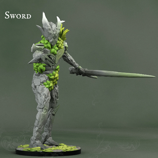 Rock Soldier Bannerman Miniature | Standard-Bearer of Elemental Might - Plague Miniatures