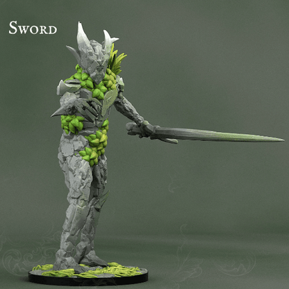 Rock Soldier Bannerman Miniature | Standard-Bearer of Elemental Might - Plague Miniatures