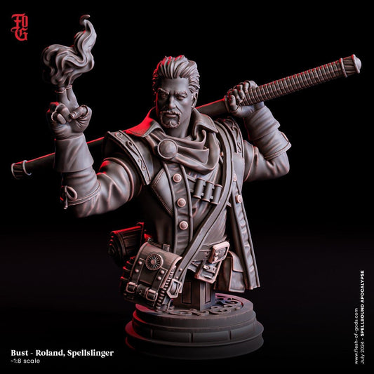 Roland, Spellslinger Bust | Human Sorcerer - Plague Miniatures