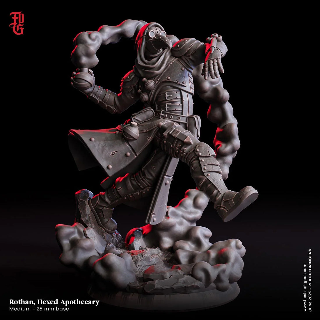 Rothan, Hexed Apothecary | Kenku Plague Cleric Miniature | 32mm Scale ...