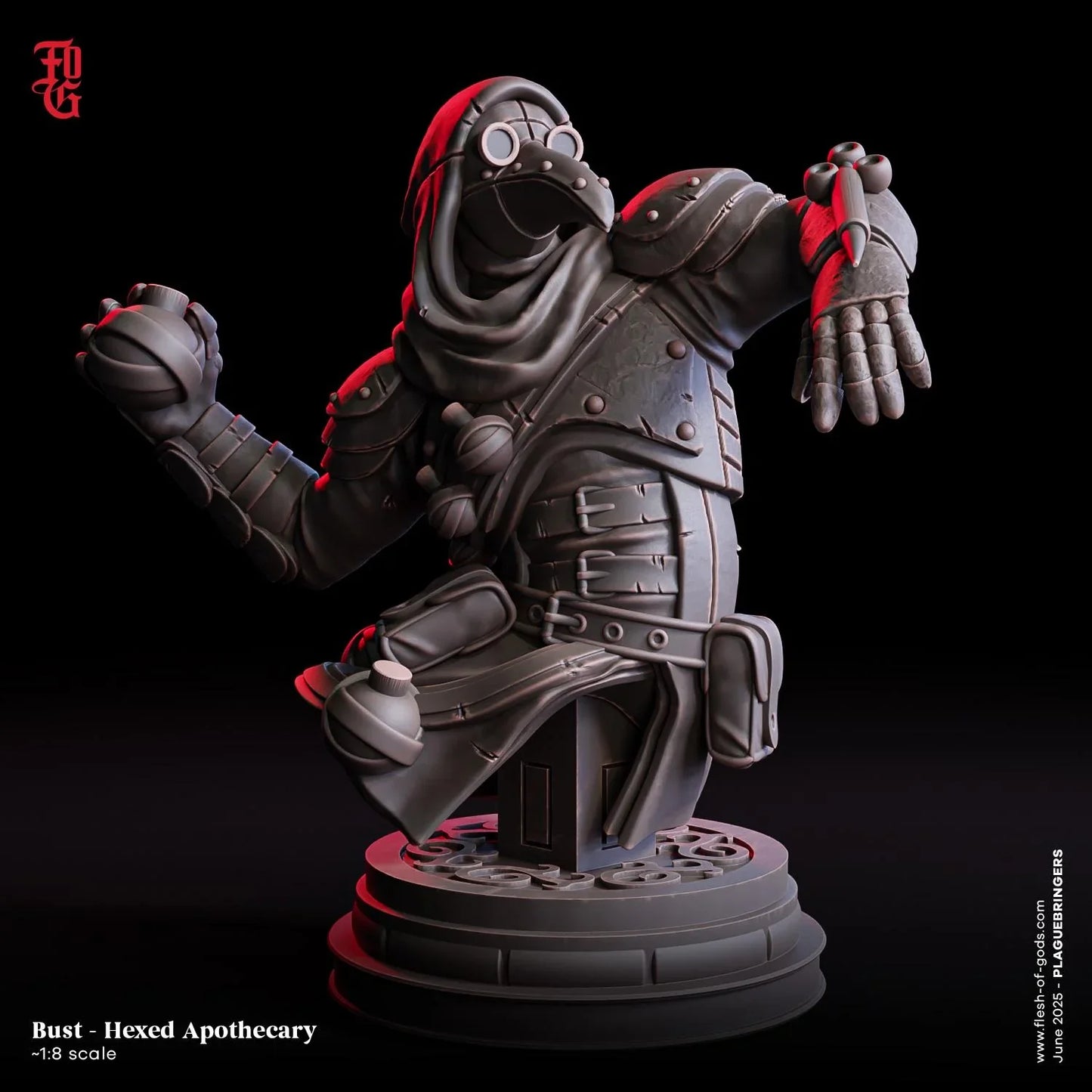 Rothan, Hexed Apothecary | Kenku Plague Cleric Miniature | 32mm Scale or 75mm Scale - Plague Miniatures