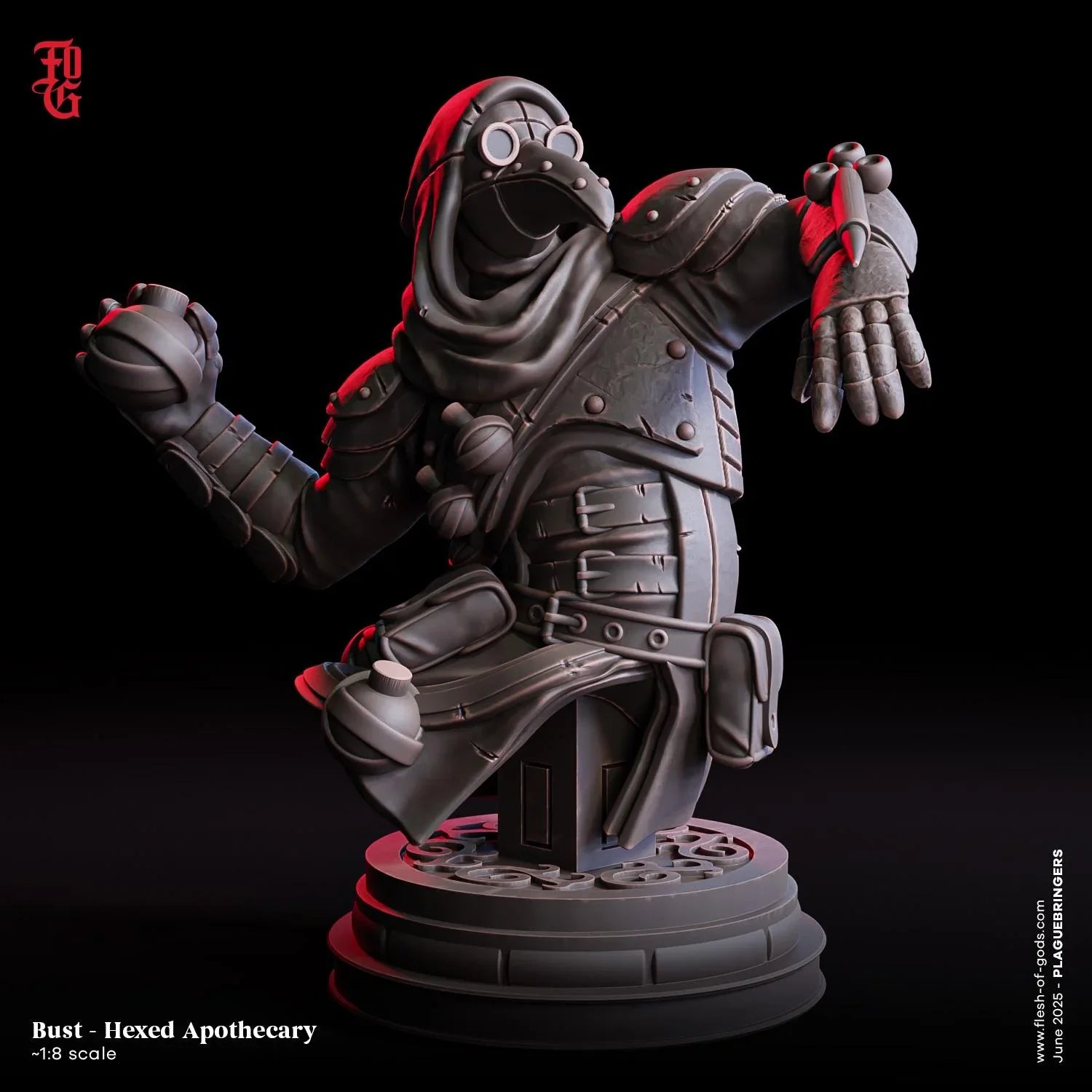 Rothan, Hexed Apothecary | Kenku Plague Cleric Miniature | 32mm Scale or 75mm Scale - Plague Miniatures