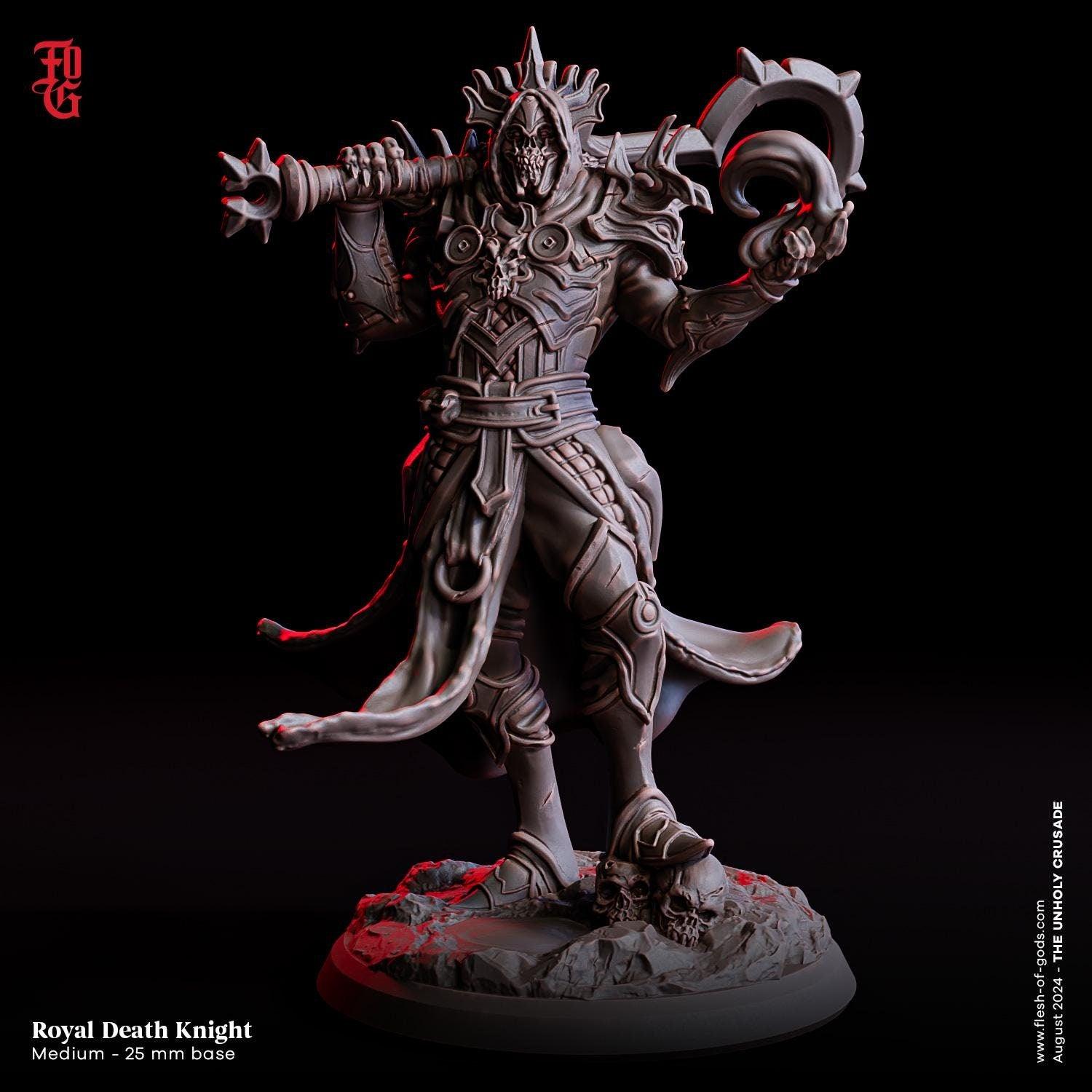 Royal Death Knight Miniature | Undead Warrior Monster Fighter Figure | 32mm Scale or 75mm Scale - Plague Miniatures