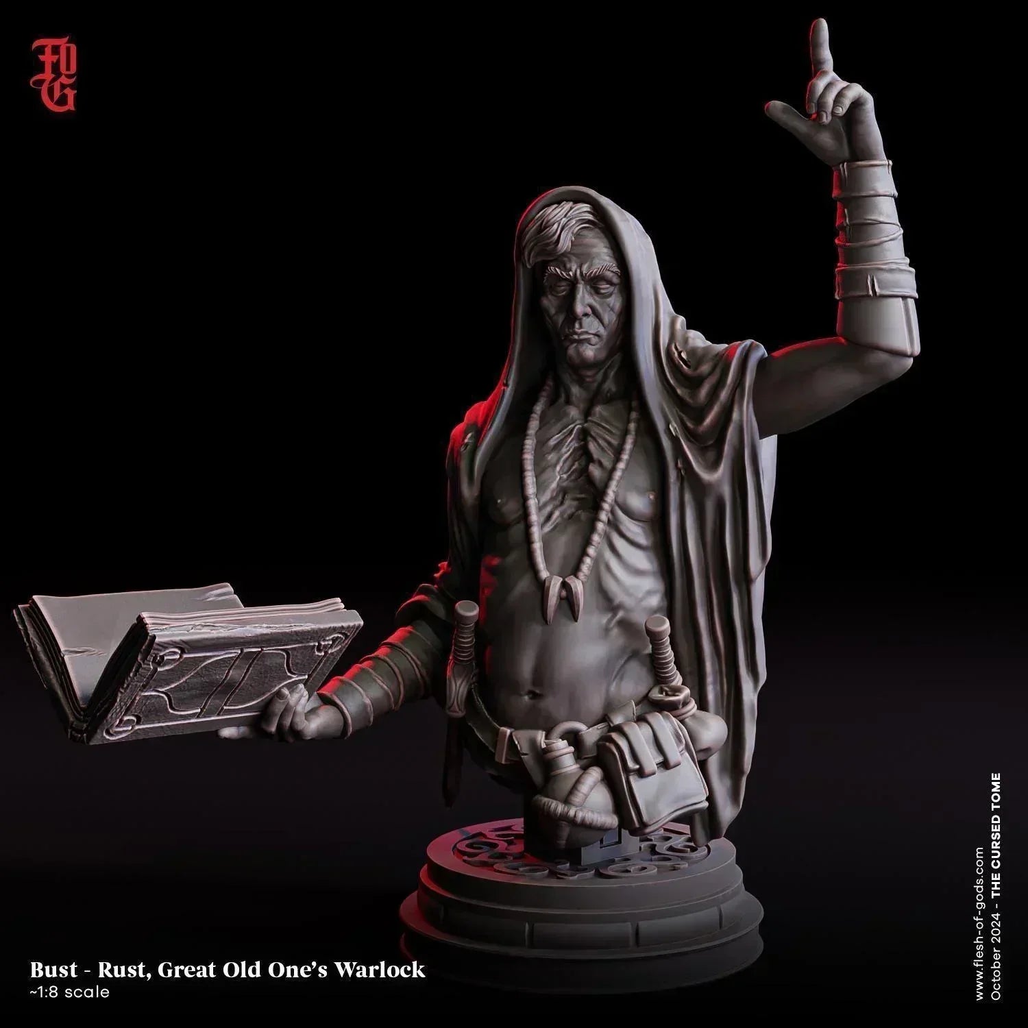 Rust, The Great Old One's Warlock Miniature | Human Warlock Figure | 32mm Scale or 75mm Scale - Plague Miniatures
