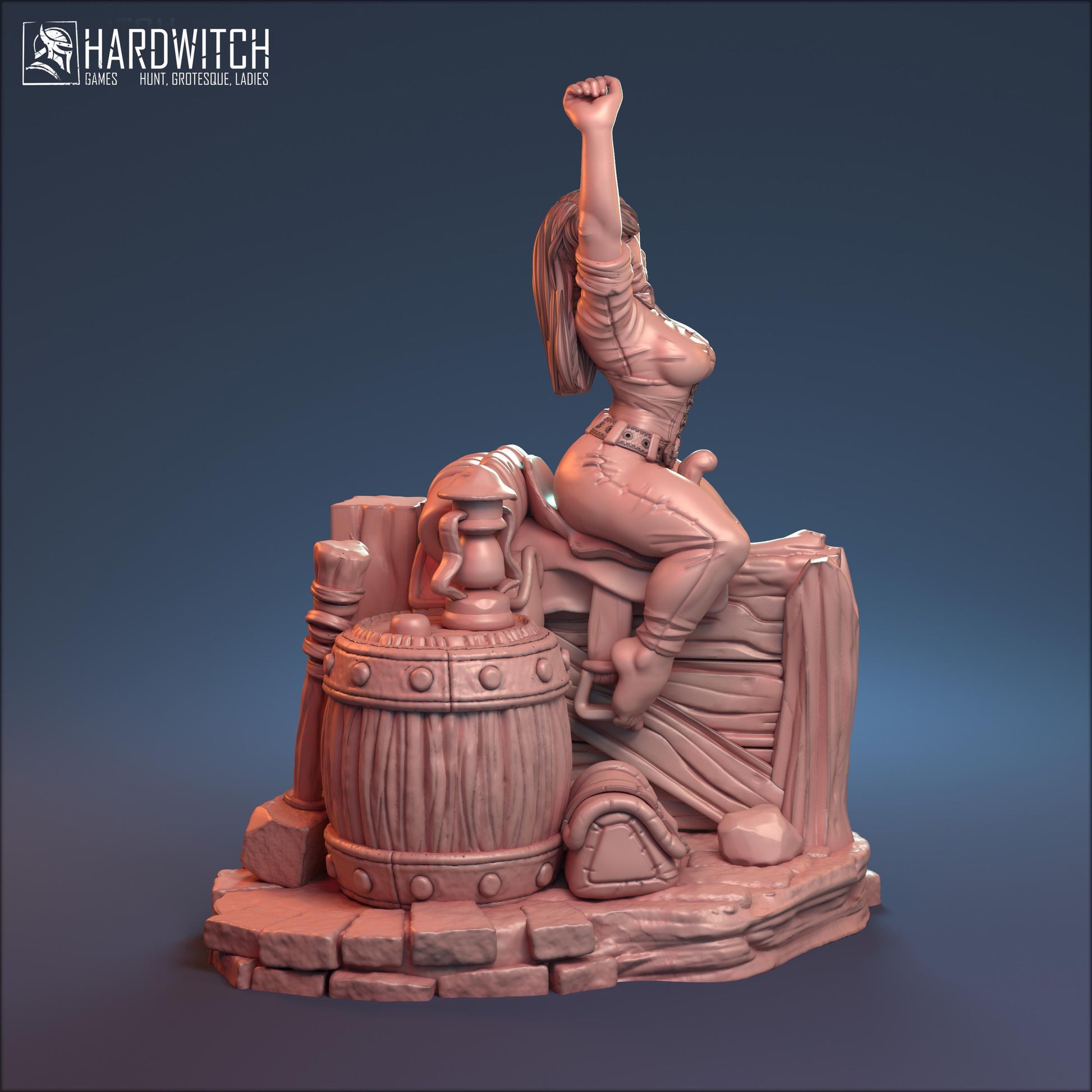 Sabrina, Mischievous Halfling Barmaid Nude NSFW Option | Playful Tavern Keeper Miniature | 32mm or 75mm - Plague Miniatures