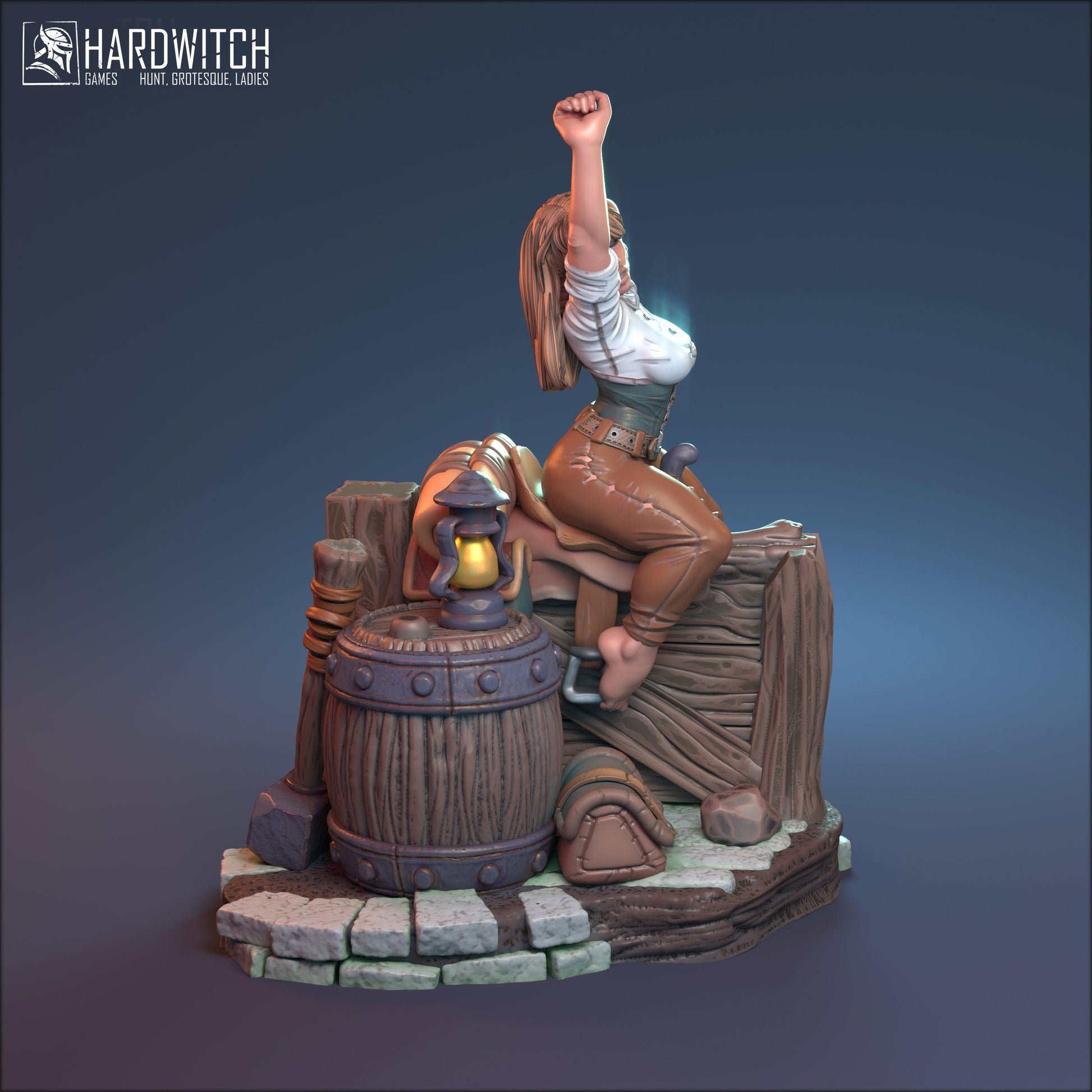 Sabrina, Mischievous Halfling Barmaid Nude NSFW Option | Playful Tavern Keeper Miniature | 32mm or 75mm - Plague Miniatures