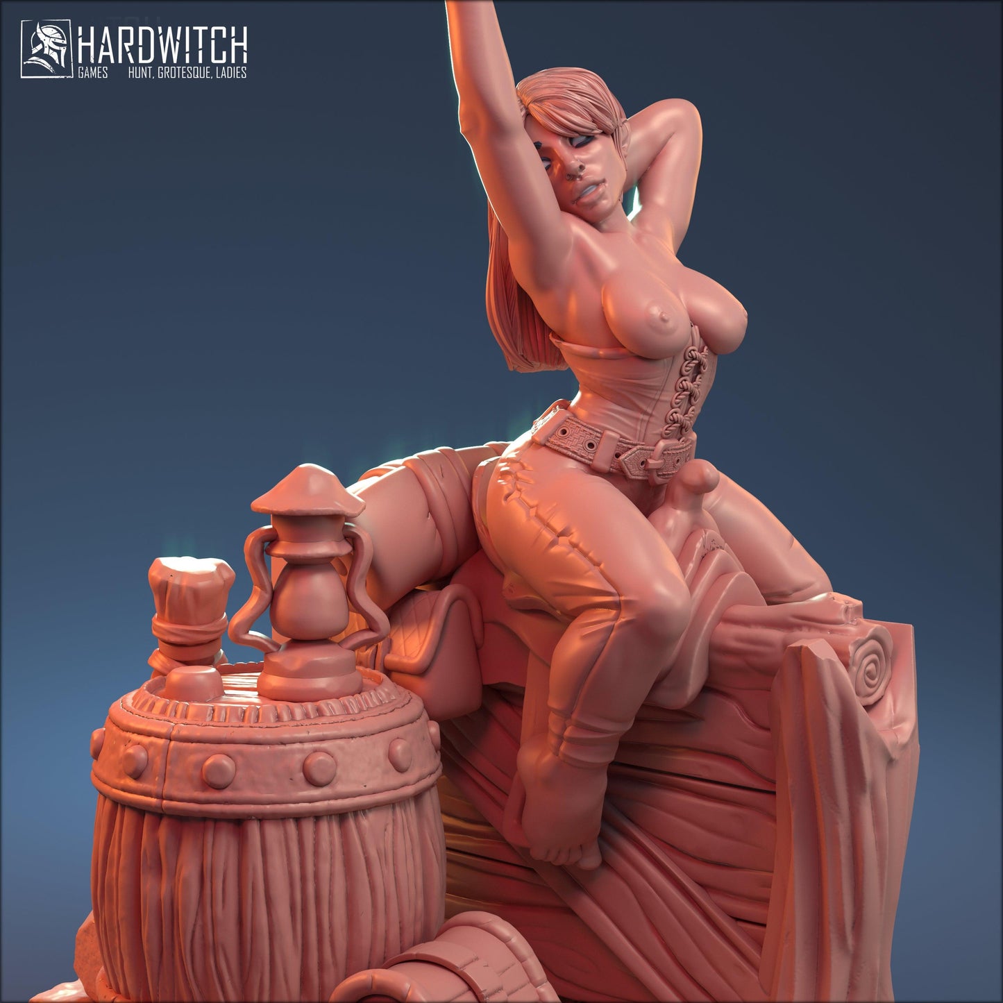Sabrina, Mischievous Halfling Barmaid Nude NSFW Option | Playful Tavern Keeper Miniature | 32mm or 75mm - Plague Miniatures