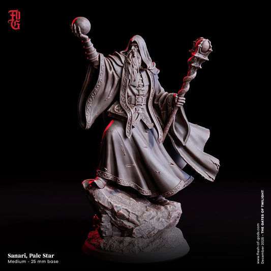 Sanari, Pale Star Miniature | Wizard War Weaver Arcane Spellcaster Figurine | 32mm Scale or 75mm Scale - Plague Miniatures