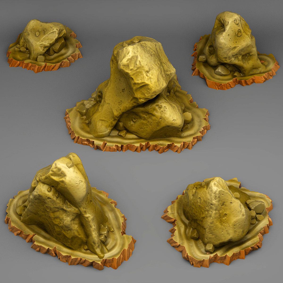 Sand Rock Miniatures | Desert Stone Terrain for Wargaming & DnD | 28mm or 32mm Scale - Plague Miniatures