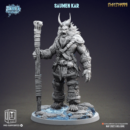 Saumen Kar Inuit Warrior Miniatures | TTRPG Figurines | 32mm Scale ...