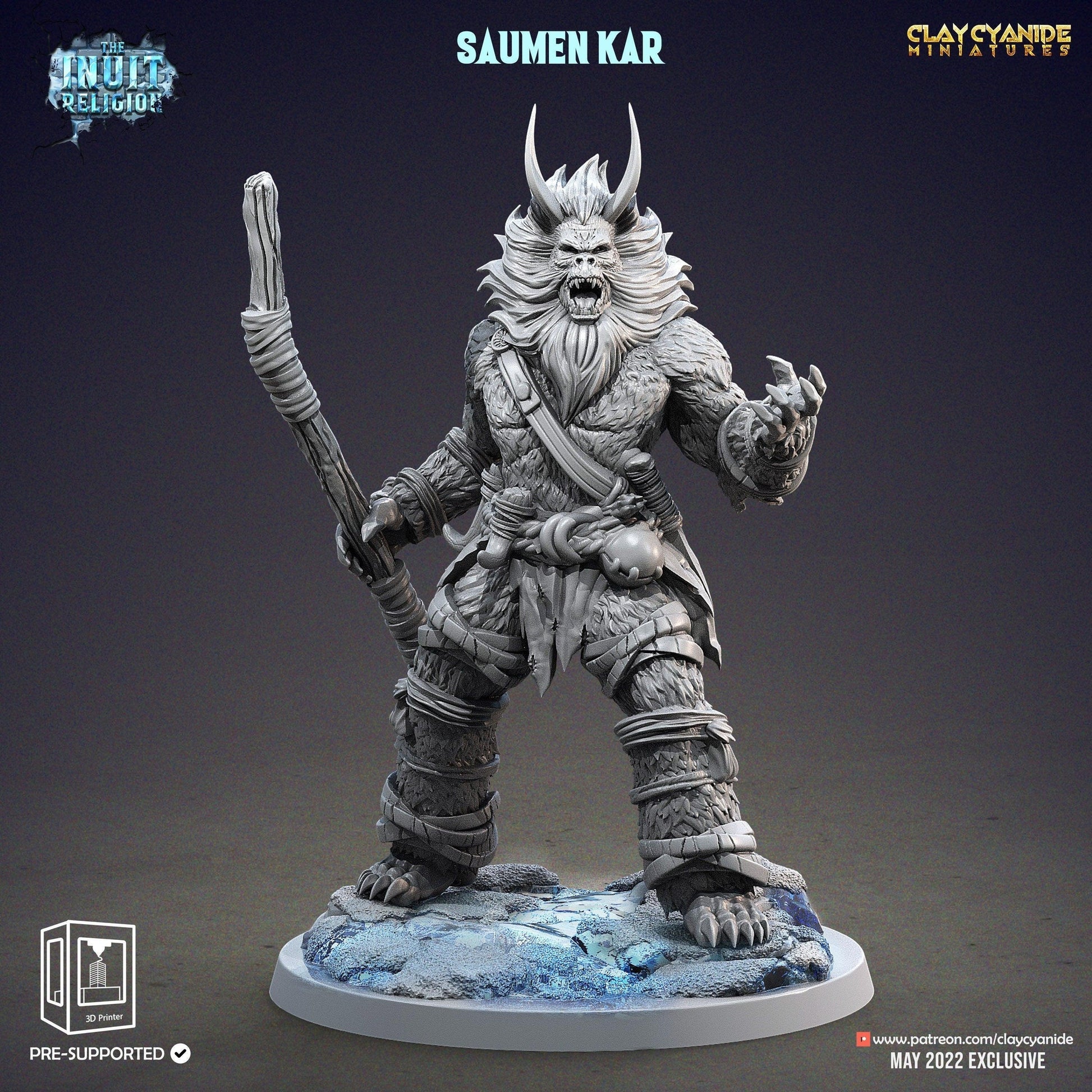 Saumen Kar Inuit Warrior Miniatures | TTRPG Figurines | 32mm Scale - Plague Miniatures