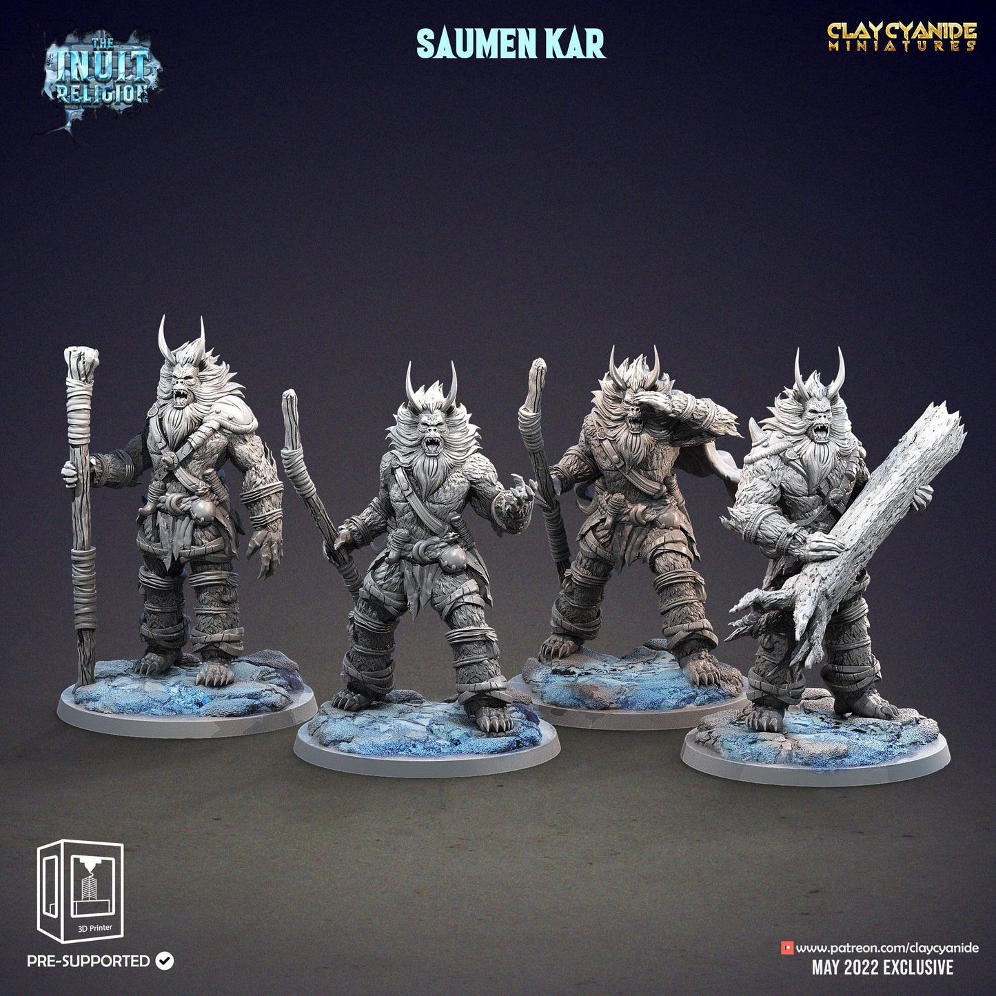 Saumen Kar Miniatures | Intuit Warrior TTRPG Figurines | 32mm Scale - Plague Miniatures shop for DnD Miniatures
