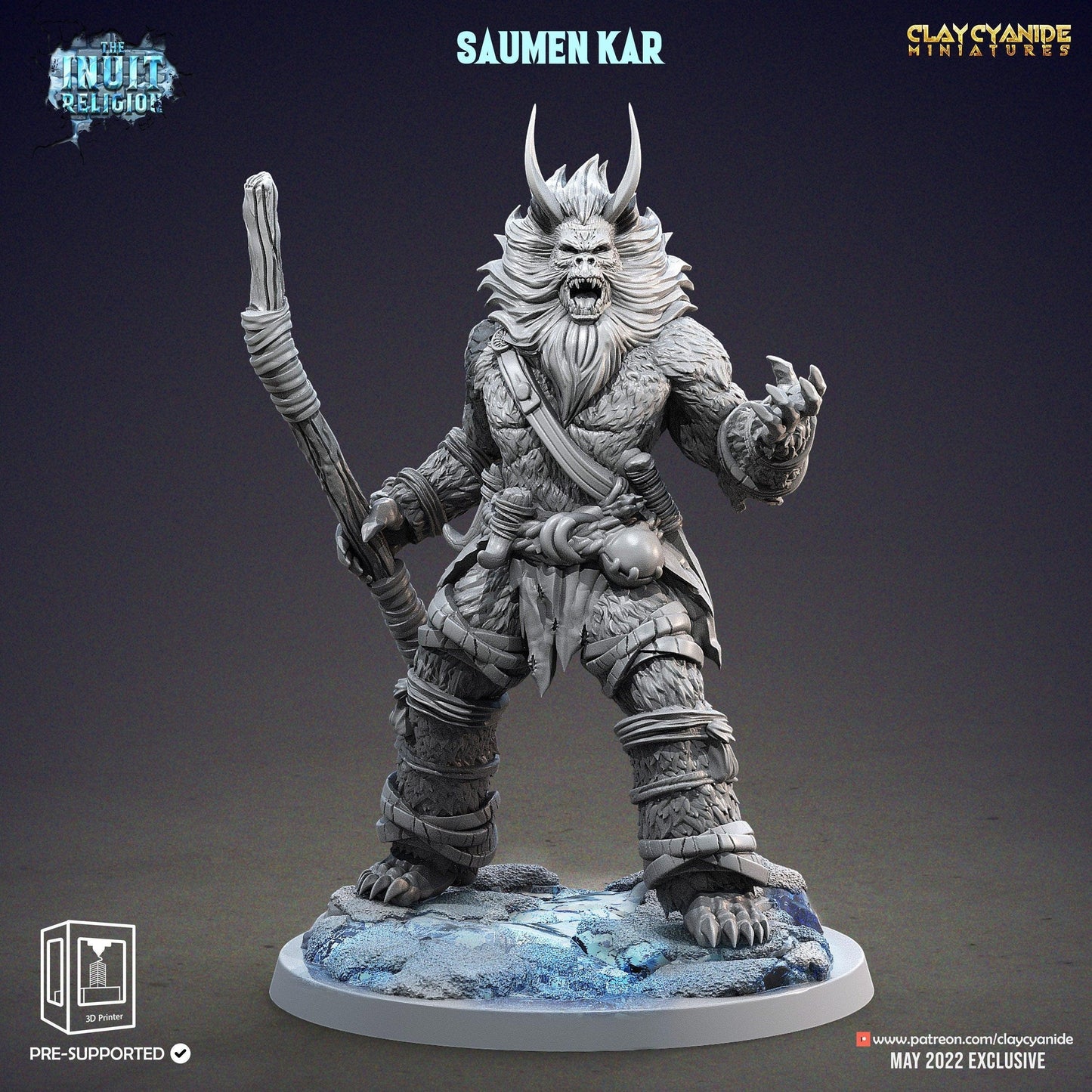 Saumen Kar Miniatures | Intuit Warrior TTRPG Figurines | 32mm Scale - Plague Miniatures