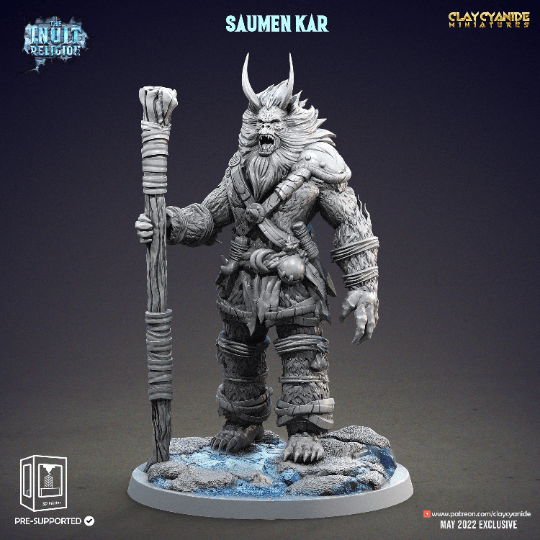 Saumen Kar Miniatures | Intuit Warrior TTRPG Figurines | 32mm Scale - Plague Miniatures shop for DnD Miniatures