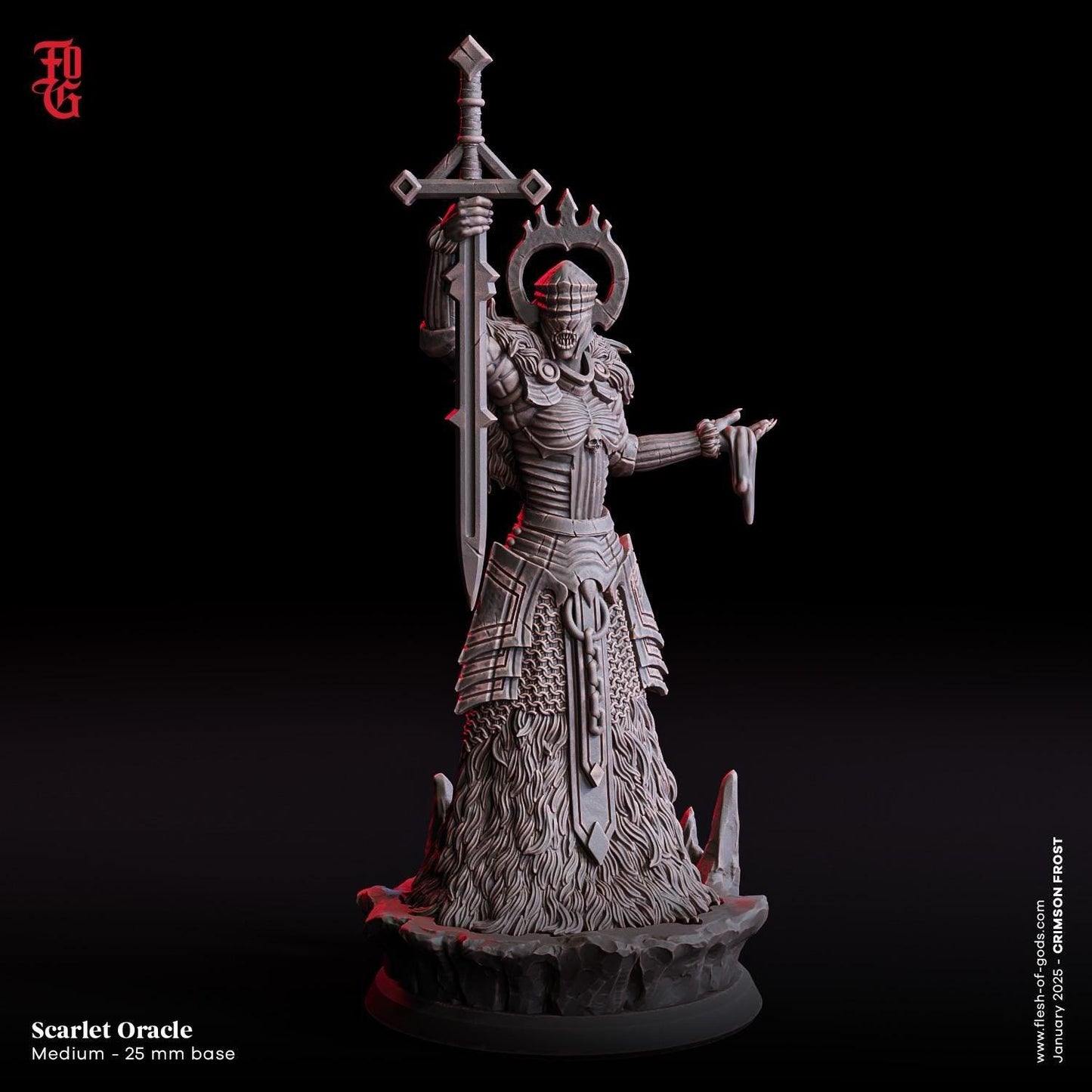 Scarlet Oracle Miniature | DnD Undead Monstrosity Figurine | 32mm Scale or 75mm Scale - Plague Miniatures