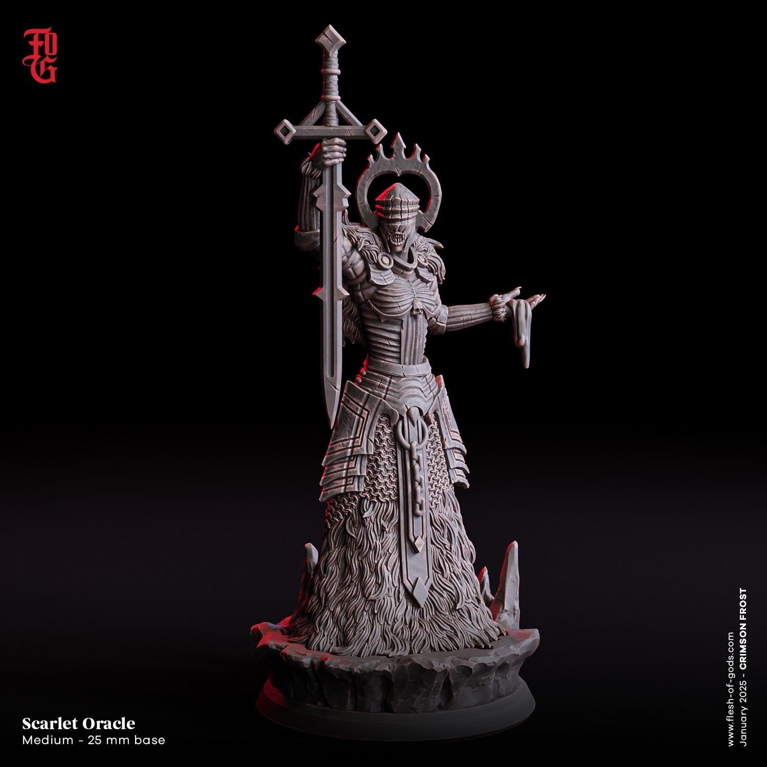 Scarlet Oracle Miniature | DnD Undead Monstrosity Figurine | 32mm Scale or 75mm Scale - Plague Miniatures