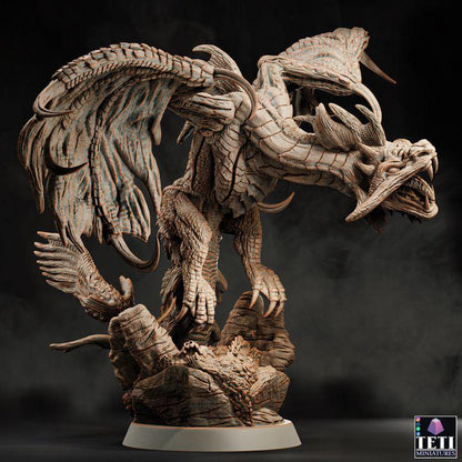 Scoriax, Desert Wyvern Miniature | Large Monstrosity Dragon - Plague Miniatures