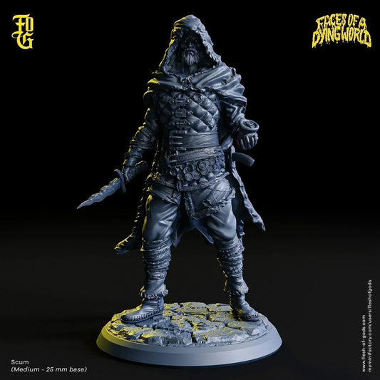 Scum Monster Miniature | Human Rogue Traveler Figurine for MÖRK BORG | 32mm Scale - Plague Miniatures