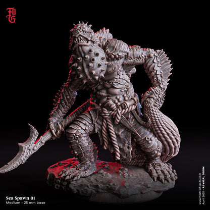 Sea Spawn, Nautical Horror | Fishlike Monstrosity Miniature | 32mm Scale - Plague Miniatures