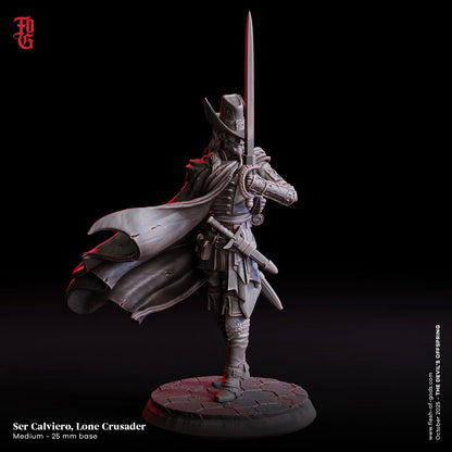 Ser Calviero, Lone Crusader Resin Bust Statue | Human Hunter Ranger Decor - Plague Miniatures