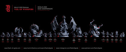 Shadow Demon Winged Aberration Miniature | 50mm Base - Plague Miniatures