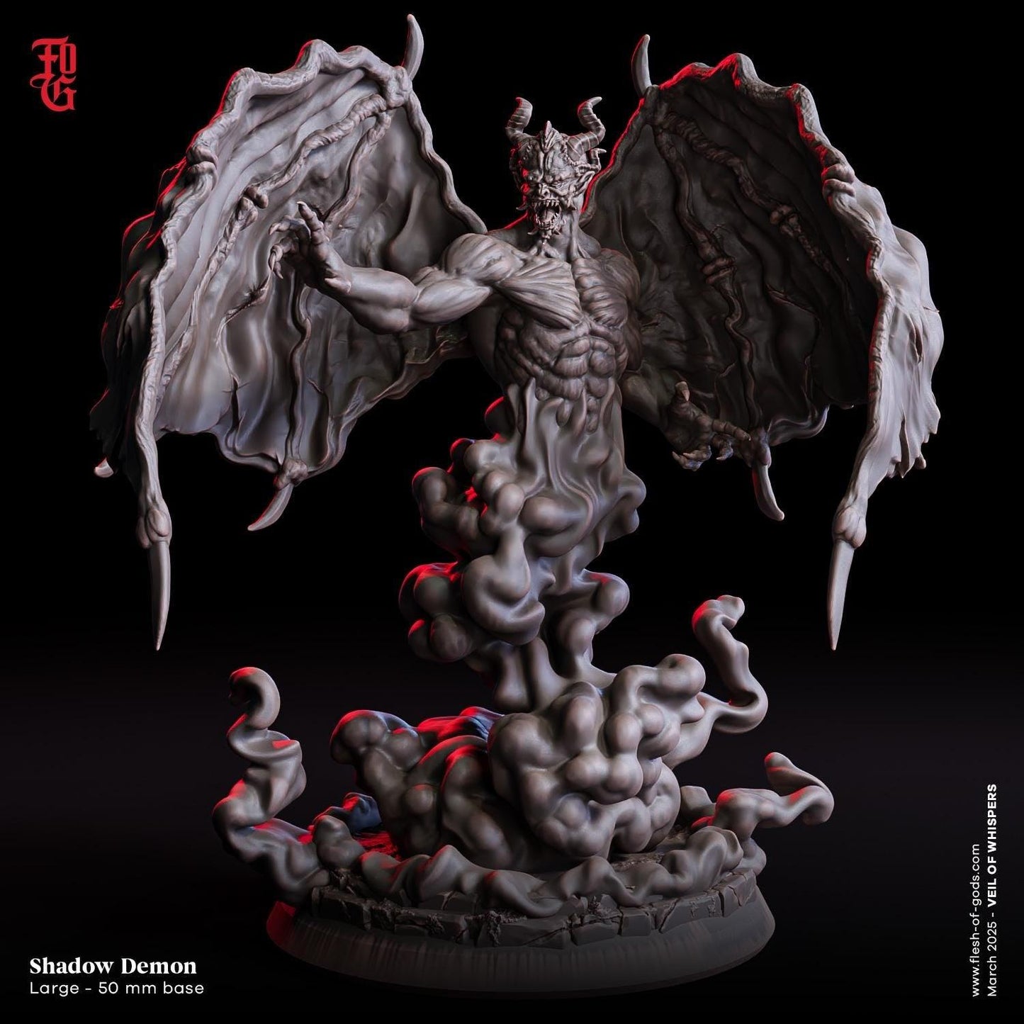 Shadow Demon Winged Aberration Miniature | 50mm Base - Plague Miniatures