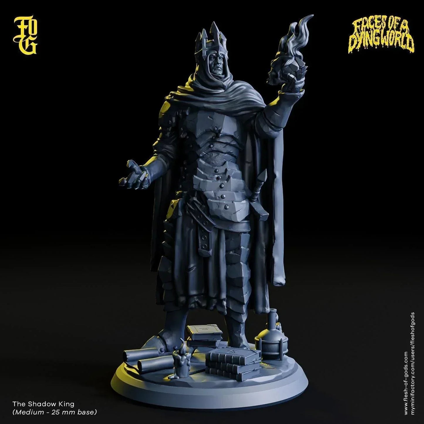 Shadow King Monster Miniature | Royal NPC Figurine for MÖRK BORG | 32mm Scale - Plague Miniatures